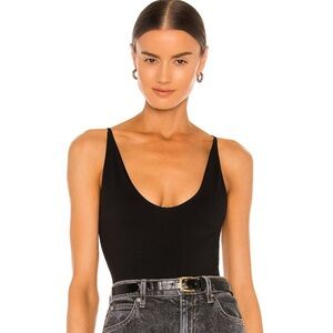 Free People Seamless V Neck Cami, black. XS/S